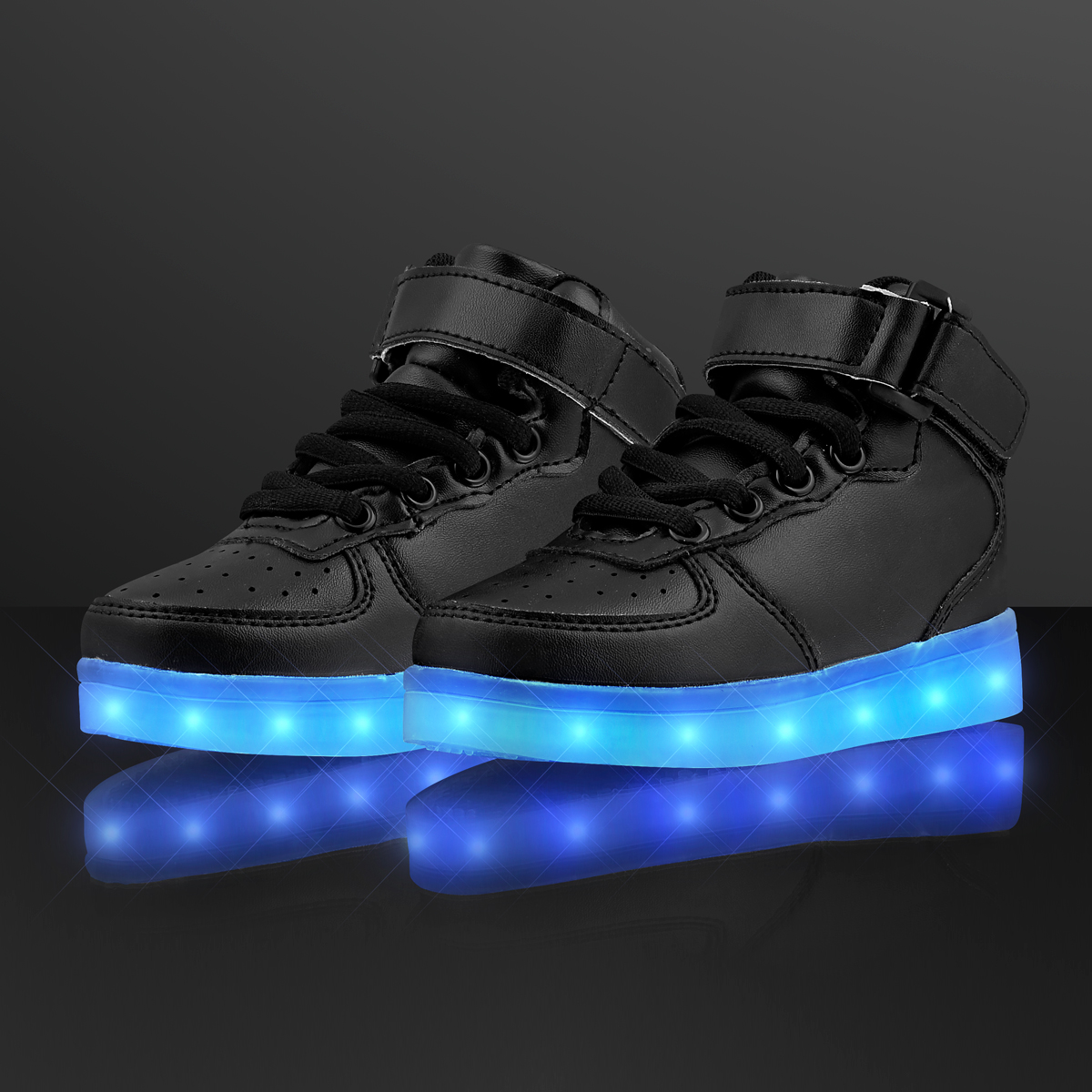 Black Hightop Light Up Shoes - LITTLE 