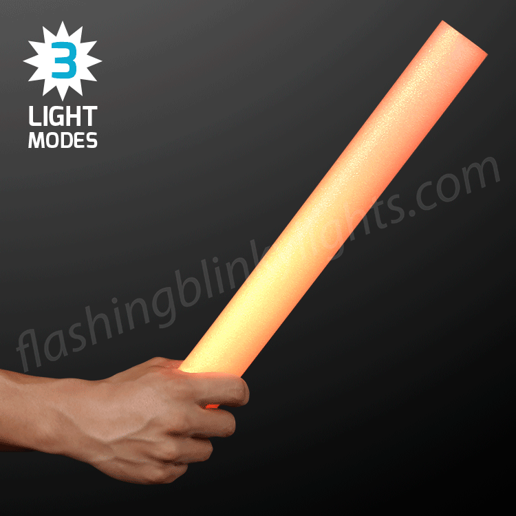 Light Up Orange LED Foam Sticks