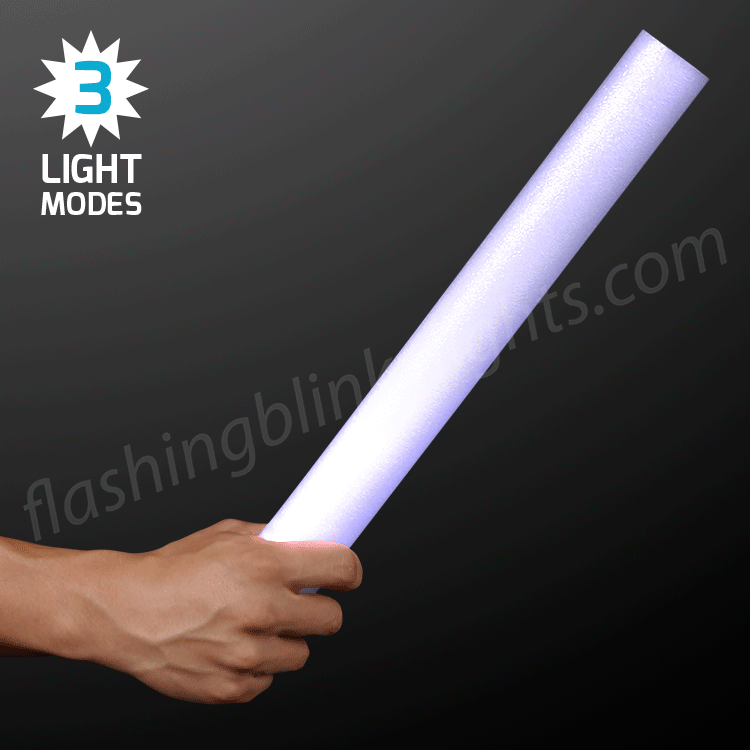 LED Light Up Tri-Color Red Blue White Foam Sticks