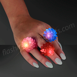 Light Up LED Bubble Finger Rings - LED Jelly Rings