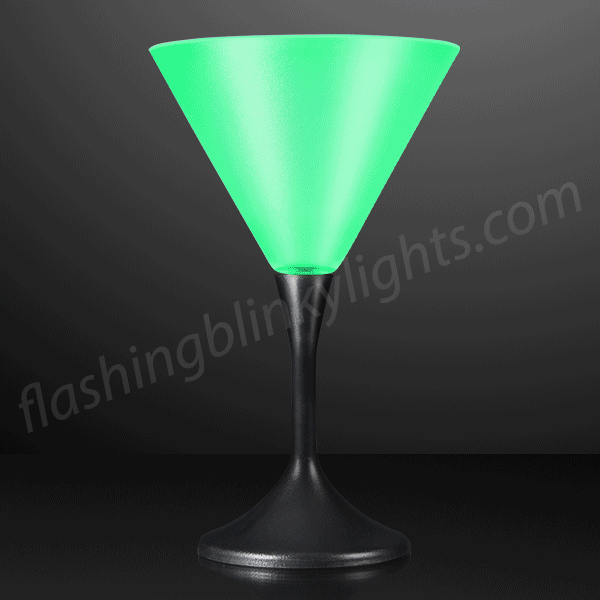 LED Martini Glass with Black Base (Each)