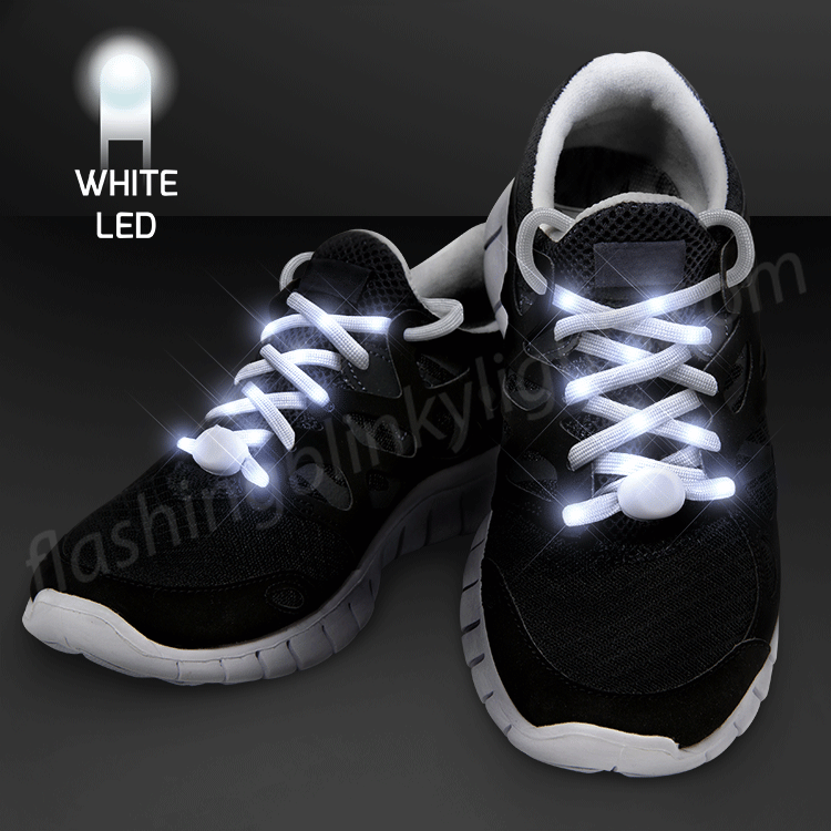White LED Light Up Shoelaces 