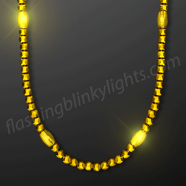 Light Up Gold LED Party Necklace Beads