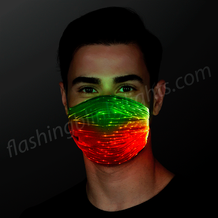 Black Rechargeable Light Up Face | FlashingBlinkyLights