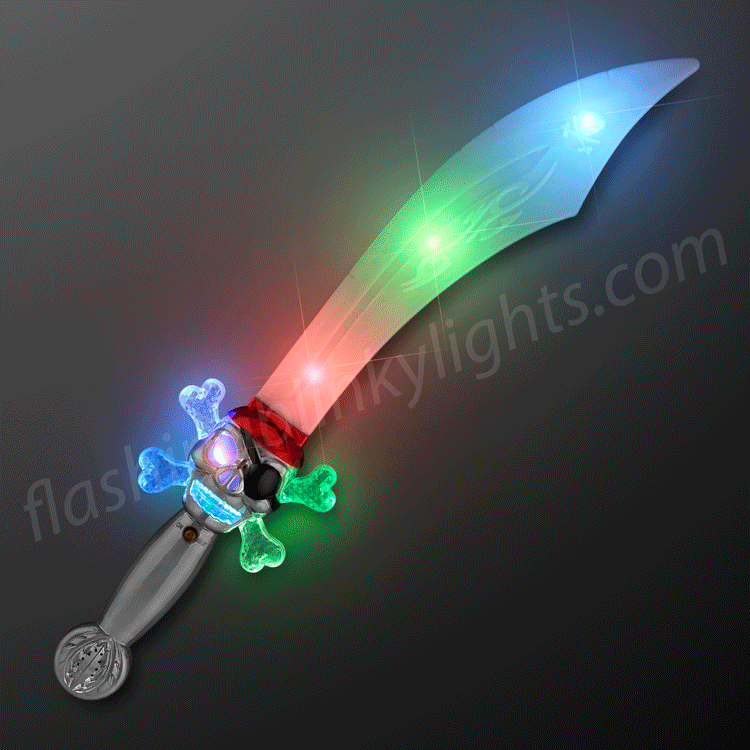  FlashingBlinkyLights Light Up Curved Pirate Sword with LED  Crystal Ball : Toys & Games