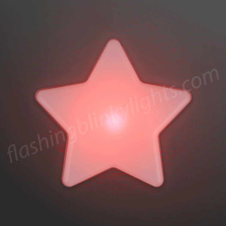 Multicolor LED Glow Star Clip-On Light Badge